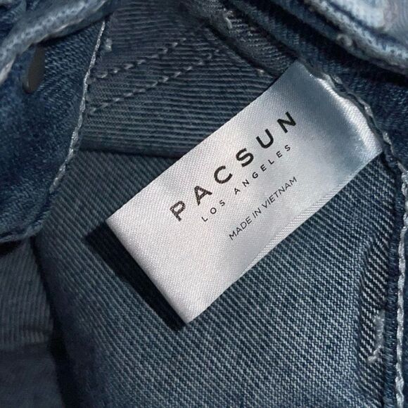 PacSun Two Toned Hi Rise Denim Cargo Jeans Size 3 23x26”  #44 - Picture 3 of 6